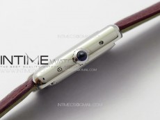 Tank Louis Ladies 22mm SS 8848F 1:1 Best Edition White Dial on Dark Red Leather Strap Ronda Quartz