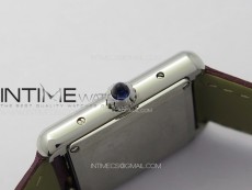 Tank Louis Ladies 22mm SS 8848F 1:1 Best Edition White Dial on Dark Red Leather Strap Ronda Quartz