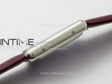 Tank Louis Ladies 22mm SS 8848F 1:1 Best Edition White Dial on Dark Red Leather Strap Ronda Quartz