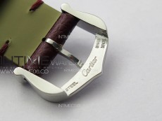 Tank Louis Ladies 22mm SS 8848F 1:1 Best Edition White Dial on Dark Red Leather Strap Ronda Quartz