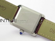 Tank Louis Ladies 22mm SS 8848F 1:1 Best Edition White Dial on Dark Red Leather Strap Ronda Quartz