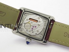 Tank Louis Ladies 22mm SS 8848F 1:1 Best Edition White Dial on Dark Red Leather Strap Ronda Quartz