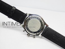 Portuguese 40mm Chrono SS White Dial Sliver Number on Leather Strap A7750