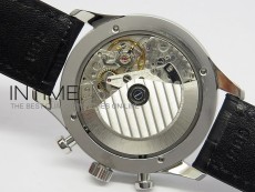 Portuguese 40mm Chrono SS White Dial Sliver Number on Leather Strap A7750