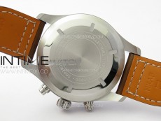 Pilot Chrono Spitfire IW377726 SS ZF 1:1 Best Edition Green Dial on Brown Leather Strap A7750