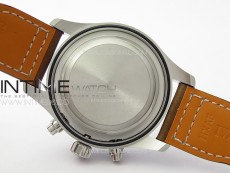 Pilot Chrono Spitfire IW377726 SS ZF 1:1 Best Edition Green Dial on Brown Leather Strap A7750