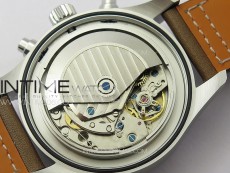 Pilot Chrono Spitfire IW377726 SS ZF 1:1 Best Edition Green Dial on Brown Leather Strap A7750
