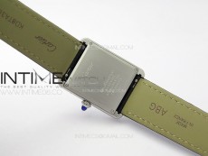Tank Louis Ladies 25mm SS/Crystal 8848F 1:1 Best Edition White Dial on Black Leather Strap Ronda Quartz