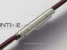 Tank Louis Ladies 25mm SS/Crystal 8848F 1:1 Best Edition White Dial on Dark Red Leather Strap Ronda Quartz