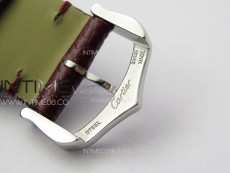 Tank Louis Ladies 25mm SS/Crystal 8848F 1:1 Best Edition White Dial on Dark Red Leather Strap Ronda Quartz