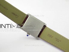 Tank Louis Ladies 25mm SS/Crystal 8848F 1:1 Best Edition White Dial on Dark Red Leather Strap Ronda Quartz