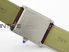 Tank Louis Ladies 25mm SS/Crystal 8848F 1:1 Best Edition White Dial on Dark Red Leather Strap Ronda Quartz