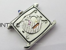Tank Louis Ladies 25mm SS/Crystal 8848F 1:1 Best Edition White Dial on Dark Red Leather Strap Ronda Quartz