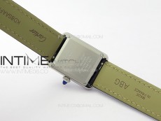 Tank Louis Ladies 22mm SS/Crystal 8848F 1:1 Best Edition White Dial on Black Leather Strap Ronda Quartz