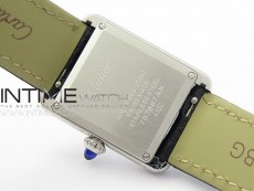 Tank Louis Ladies 22mm SS/Crystal 8848F 1:1 Best Edition White Dial on Black Leather Strap Ronda Quartz
