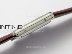 Tank Louis Ladies 22mm SS/Crystal 8848F 1:1 Best Edition White Dial on Dark Red Leather Strap Ronda Quartz