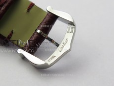 Tank Louis Ladies 22mm SS/Crystal 8848F 1:1 Best Edition White Dial on Dark Red Leather Strap Ronda Quartz