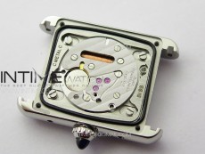 Tank Louis Ladies 22mm SS/Crystal 8848F 1:1 Best Edition White Dial on Dark Red Leather Strap Ronda Quartz