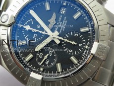 Avenger Chrono SS White Second hand B50 Black Dial on SS Bracelet A7750