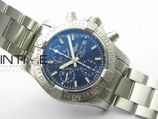 Avenger Chrono SS White Second hand B50 Blue Dial on SS Bracelet A7750