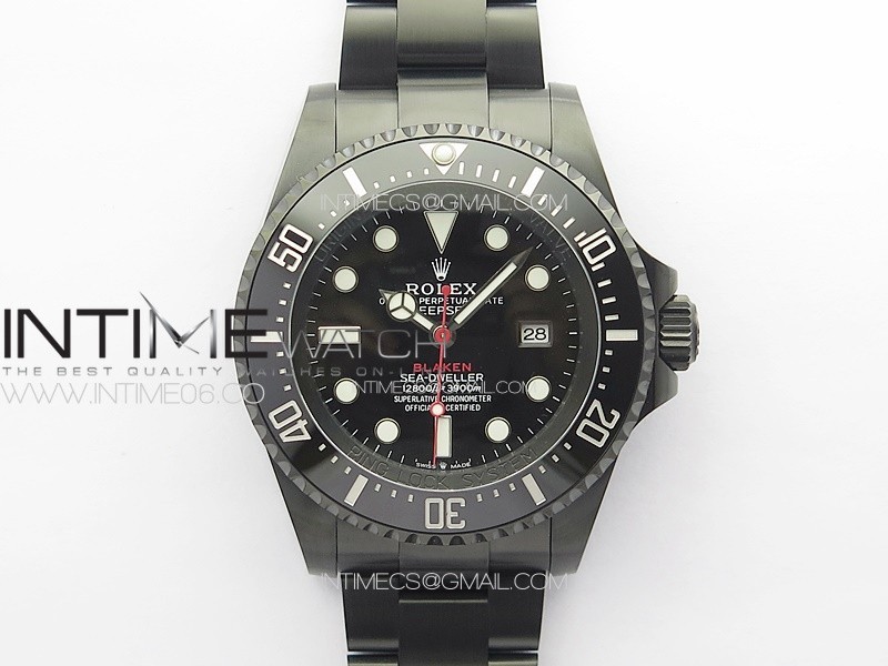 Sea-Dweller 116660 Blaken DLC Black Inner BP Best Edition Black Dial on SS Bracelet A2824