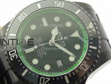 Sea-Dweller 116660 Blacken DLC Green Inner BP Best Edition Black Dial on SS Bracelet A2824