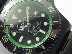 Sea-Dweller 116660 Blacken DLC Green Inner BP Best Edition Black Dial on SS Bracelet A2824