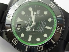 Sea-Dweller 116660 Blacken DLC Green Inner BP Best Edition Black Dial on SS Bracelet A2824