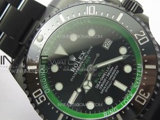 Sea-Dweller 116660 Blacken DLC Green Inner BP Best Edition Black Dial on SS Bracelet A2824