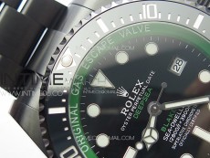 Sea-Dweller 116660 Blacken DLC Green Inner BP Best Edition Black Dial on SS Bracelet A2824