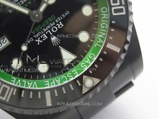 Sea-Dweller 116660 Blacken DLC Green Inner BP Best Edition Black Dial on SS Bracelet A2824