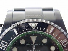 Sea-Dweller 116660 Blacken DLC Green Inner BP Best Edition Black Dial on SS Bracelet A2824