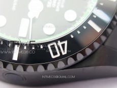 Sea-Dweller 116660 Blacken DLC Green Inner BP Best Edition Black Dial on SS Bracelet A2824