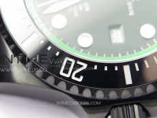 Sea-Dweller 116660 Blacken DLC Green Inner BP Best Edition Black Dial on SS Bracelet A2824