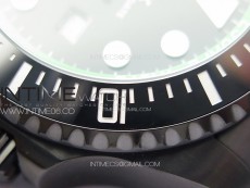Sea-Dweller 116660 Blacken DLC Green Inner BP Best Edition Black Dial on SS Bracelet A2824