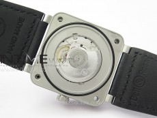 BR03-93 GMT SS B50 Black Dial on Black Leather Strap MIYOTA 9015 V2 (Free Leather Strap)