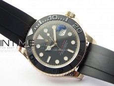 Yacht-Master 126655 3EF 1:1 Best Edition 3D Black Ceramic Bezel on Black Rubber Strap VR3235