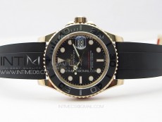 Yacht-Master 126655 3EF 1:1 Best Edition 3D Black Ceramic Bezel on Black Rubber Strap VR3235