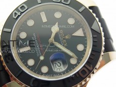 Yacht-Master 126655 3EF 1:1 Best Edition 3D Black Ceramic Bezel on Black Rubber Strap VR3235