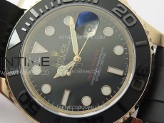 Yacht-Master 126655 3EF 1:1 Best Edition 3D Black Ceramic Bezel on Black Rubber Strap VR3235