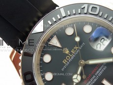 Yacht-Master 126655 3EF 1:1 Best Edition 3D Black Ceramic Bezel on Black Rubber Strap VR3235