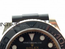 Yacht-Master 126655 3EF 1:1 Best Edition 3D Black Ceramic Bezel on Black Rubber Strap VR3235