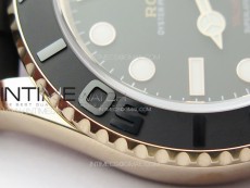 Yacht-Master 126655 3EF 1:1 Best Edition 3D Black Ceramic Bezel on Black Rubber Strap VR3235