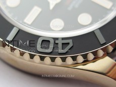 Yacht-Master 126655 3EF 1:1 Best Edition 3D Black Ceramic Bezel on Black Rubber Strap VR3235