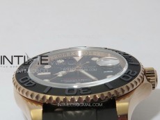 Yacht-Master 126655 3EF 1:1 Best Edition 3D Black Ceramic Bezel on Black Rubber Strap VR3235