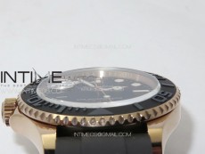 Yacht-Master 126655 3EF 1:1 Best Edition 3D Black Ceramic Bezel on Black Rubber Strap VR3235