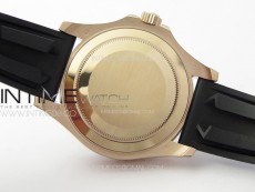 Yacht-Master 126655 3EF 1:1 Best Edition 3D Black Ceramic Bezel on Black Rubber Strap VR3235