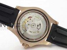 Yacht-Master 126655 3EF 1:1 Best Edition 3D Black Ceramic Bezel on Black Rubber Strap VR3235