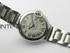 Ballon Bleu 33mm SS K3F 1:1 Best Edition White Textured Dial on SS Bracelet A076