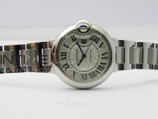 Ballon Bleu 33mm SS K3F 1:1 Best Edition White Textured Dial on SS Bracelet A076